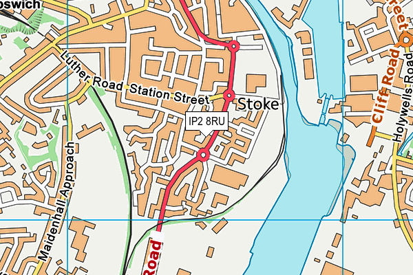 IP2 8RU map - OS VectorMap District (Ordnance Survey)