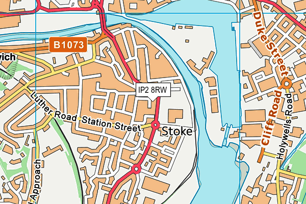 IP2 8RW map - OS VectorMap District (Ordnance Survey)