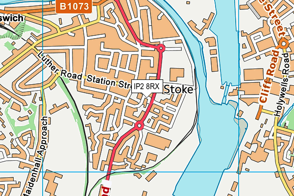 IP2 8RX map - OS VectorMap District (Ordnance Survey)