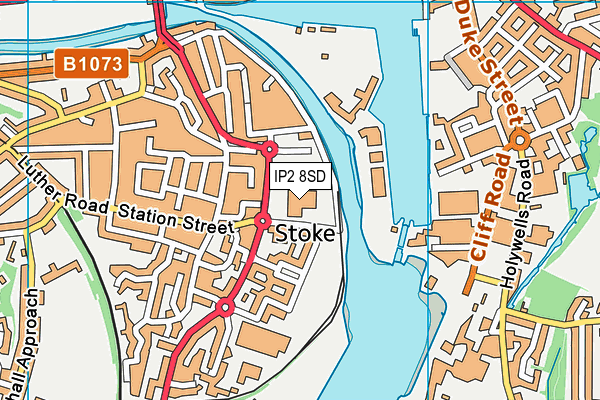 IP2 8SD map - OS VectorMap District (Ordnance Survey)