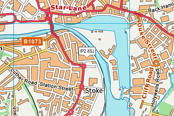 IP2 8SJ map - OS VectorMap District (Ordnance Survey)