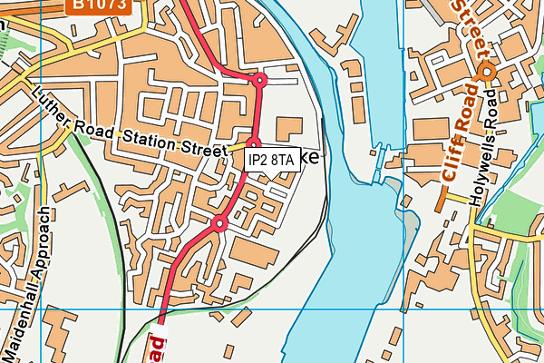 IP2 8TA map - OS VectorMap District (Ordnance Survey)