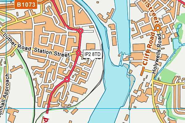 IP2 8TD map - OS VectorMap District (Ordnance Survey)