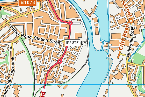 IP2 8TE map - OS VectorMap District (Ordnance Survey)