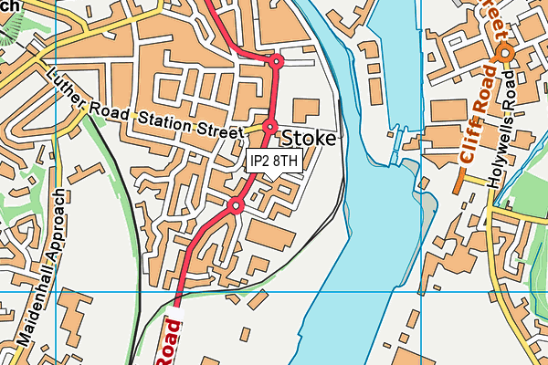 IP2 8TH map - OS VectorMap District (Ordnance Survey)