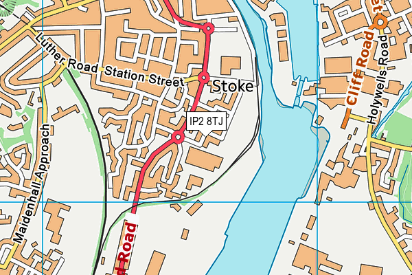 IP2 8TJ map - OS VectorMap District (Ordnance Survey)