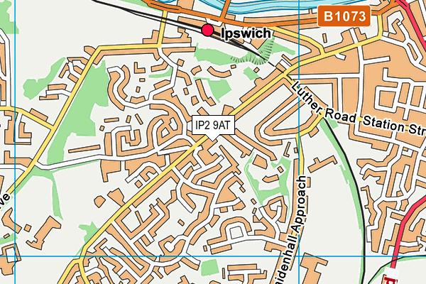 IP2 9AT map - OS VectorMap District (Ordnance Survey)