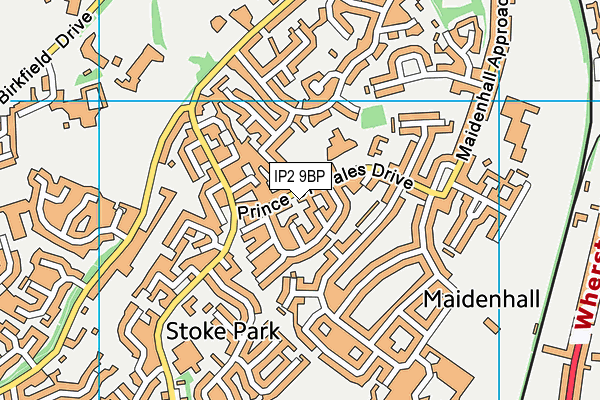 IP2 9BP map - OS VectorMap District (Ordnance Survey)