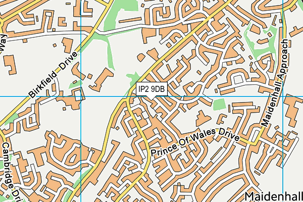 IP2 9DB map - OS VectorMap District (Ordnance Survey)