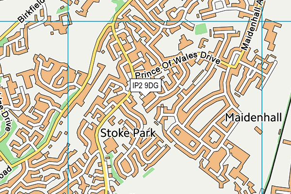 IP2 9DG map - OS VectorMap District (Ordnance Survey)