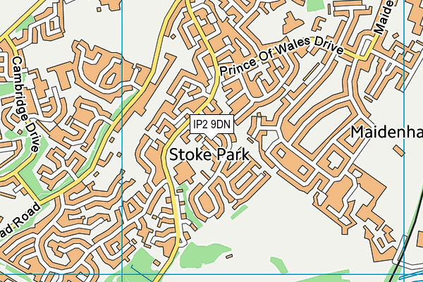 IP2 9DN map - OS VectorMap District (Ordnance Survey)