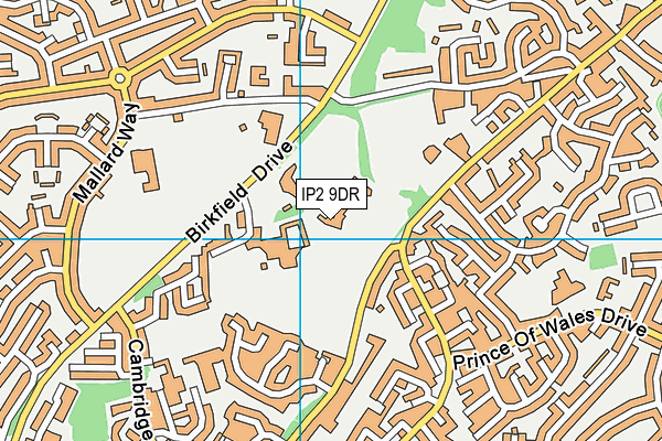 IP2 9DR map - OS VectorMap District (Ordnance Survey)
