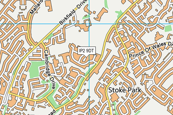 IP2 9DT map - OS VectorMap District (Ordnance Survey)