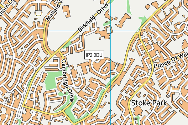 IP2 9DU map - OS VectorMap District (Ordnance Survey)