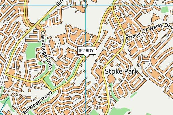 IP2 9DY map - OS VectorMap District (Ordnance Survey)