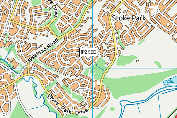 IP2 9EE map - OS VectorMap District (Ordnance Survey)