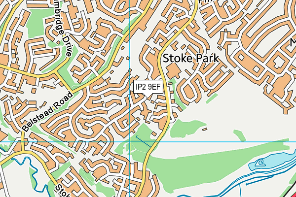 IP2 9EF map - OS VectorMap District (Ordnance Survey)