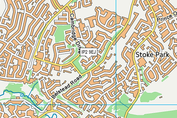 IP2 9EJ map - OS VectorMap District (Ordnance Survey)
