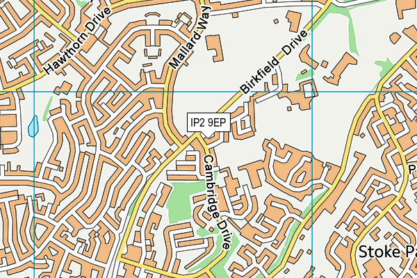 IP2 9EP map - OS VectorMap District (Ordnance Survey)