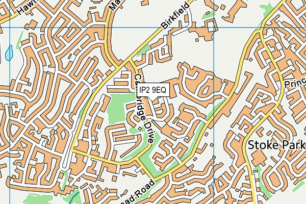 IP2 9EQ map - OS VectorMap District (Ordnance Survey)