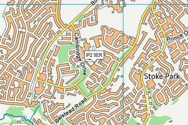 IP2 9ER map - OS VectorMap District (Ordnance Survey)
