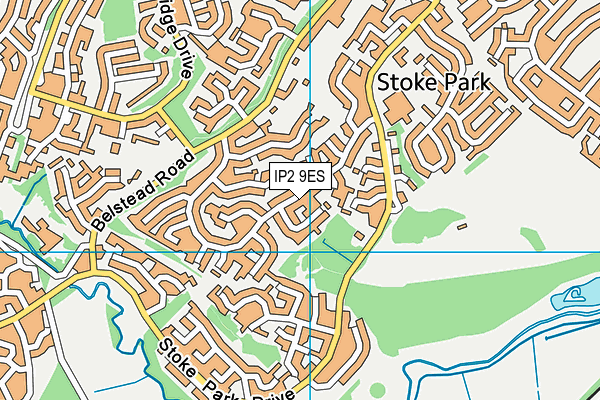 IP2 9ES map - OS VectorMap District (Ordnance Survey)