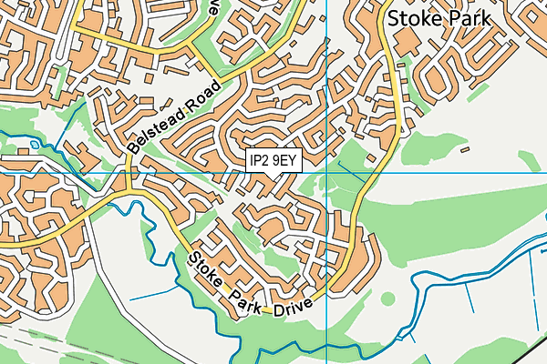 IP2 9EY map - OS VectorMap District (Ordnance Survey)