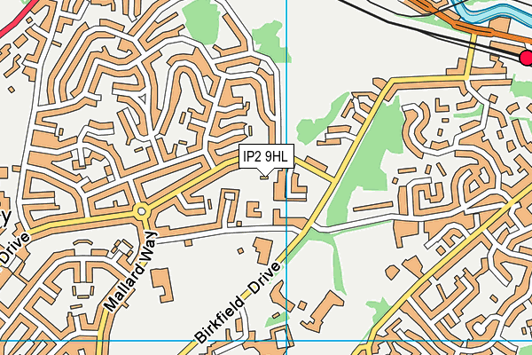 IP2 9HL map - OS VectorMap District (Ordnance Survey)