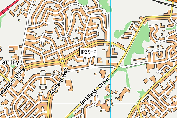 IP2 9HP map - OS VectorMap District (Ordnance Survey)