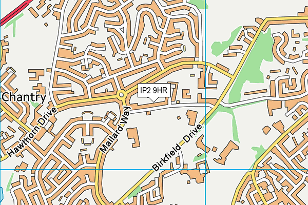 IP2 9HR map - OS VectorMap District (Ordnance Survey)