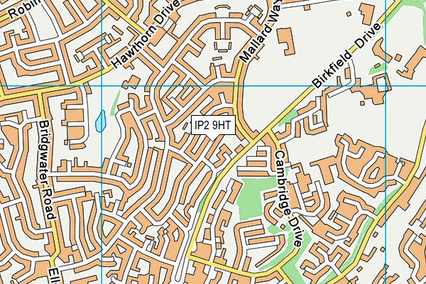 IP2 9HT map - OS VectorMap District (Ordnance Survey)