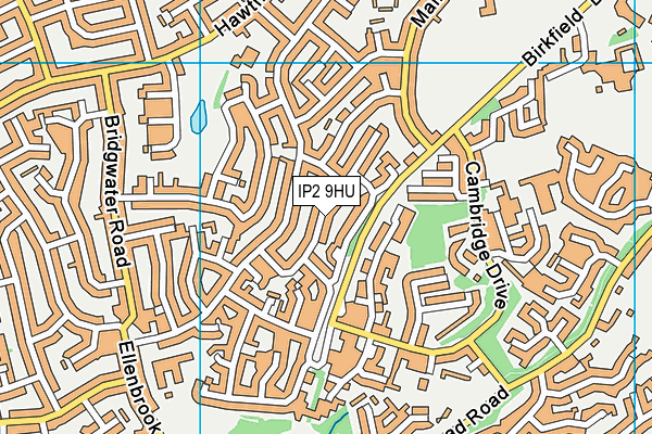 IP2 9HU map - OS VectorMap District (Ordnance Survey)