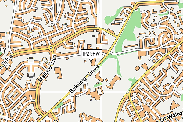 Stone Lodge Academy map (IP2 9HW) - OS VectorMap District (Ordnance Survey)
