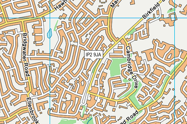 IP2 9JA map - OS VectorMap District (Ordnance Survey)