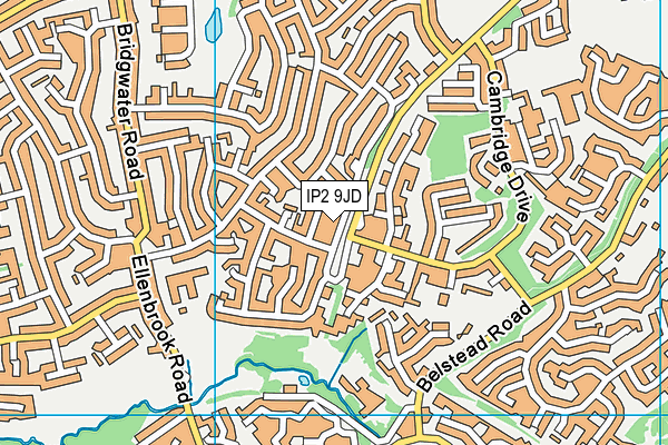 IP2 9JD map - OS VectorMap District (Ordnance Survey)