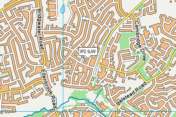 IP2 9JW map - OS VectorMap District (Ordnance Survey)