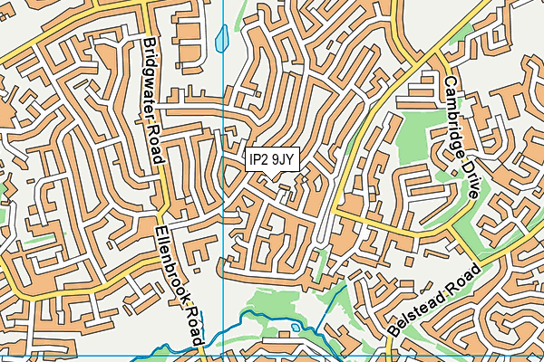 IP2 9JY map - OS VectorMap District (Ordnance Survey)