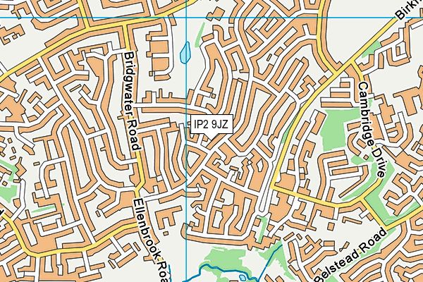 IP2 9JZ map - OS VectorMap District (Ordnance Survey)