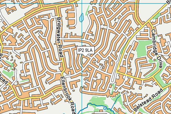 IP2 9LA map - OS VectorMap District (Ordnance Survey)