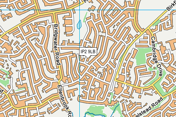 IP2 9LB map - OS VectorMap District (Ordnance Survey)
