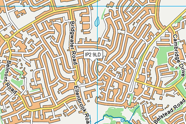 IP2 9LD map - OS VectorMap District (Ordnance Survey)