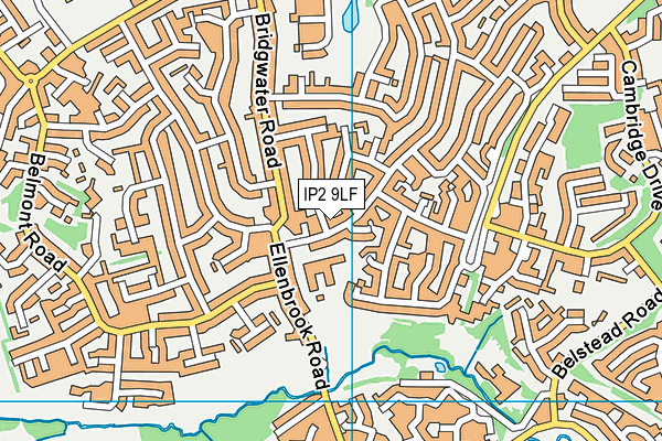 IP2 9LF map - OS VectorMap District (Ordnance Survey)