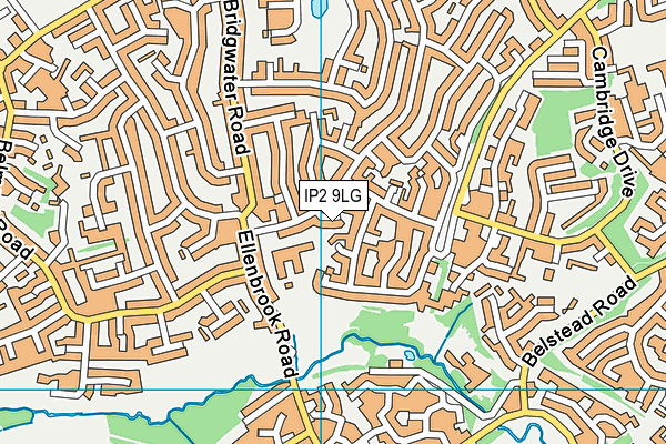 IP2 9LG map - OS VectorMap District (Ordnance Survey)