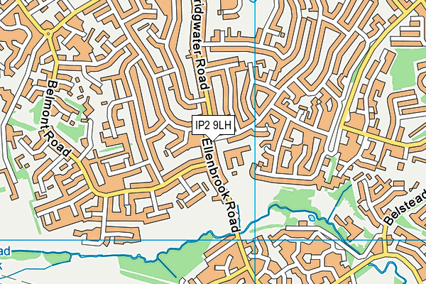 IP2 9LH map - OS VectorMap District (Ordnance Survey)