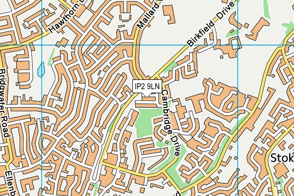 IP2 9LN map - OS VectorMap District (Ordnance Survey)