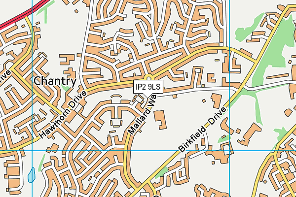 IP2 9LS map - OS VectorMap District (Ordnance Survey)