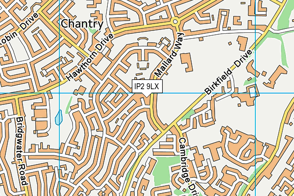 IP2 9LX map - OS VectorMap District (Ordnance Survey)