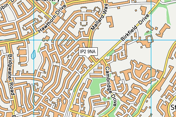 IP2 9NA map - OS VectorMap District (Ordnance Survey)