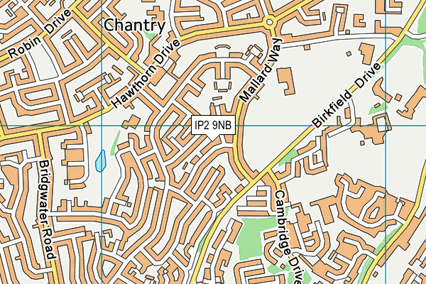 IP2 9NB map - OS VectorMap District (Ordnance Survey)
