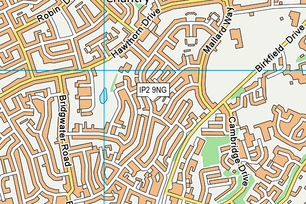 IP2 9NG map - OS VectorMap District (Ordnance Survey)